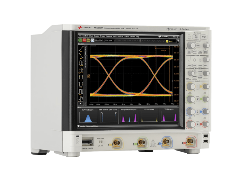 MSOS804A 高清晰度示波器：8 GHz，4 个模拟通道和 16 个数字通道